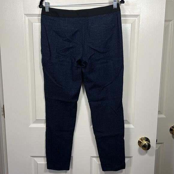 Elie Tahari Wool Blend Textured Trouser Office Pants Blue Women's 6 / Small - Picture 3 of 6